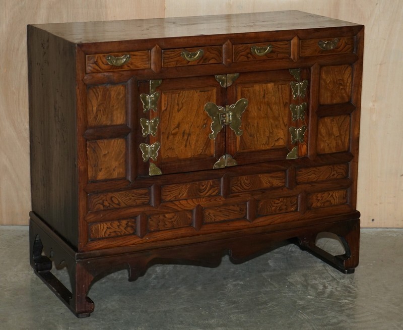 PAIR OF VINTAGE CIRCA 1950'S ASIAN KOREAN SCHOLARS SIDE TABLE CHESTS INC DRAWERS gallery