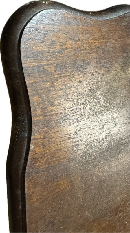 Vtg Rustic Farmhouse Solid Wood Square Pedestal Scalloped Table Plant Stand MCM gallery