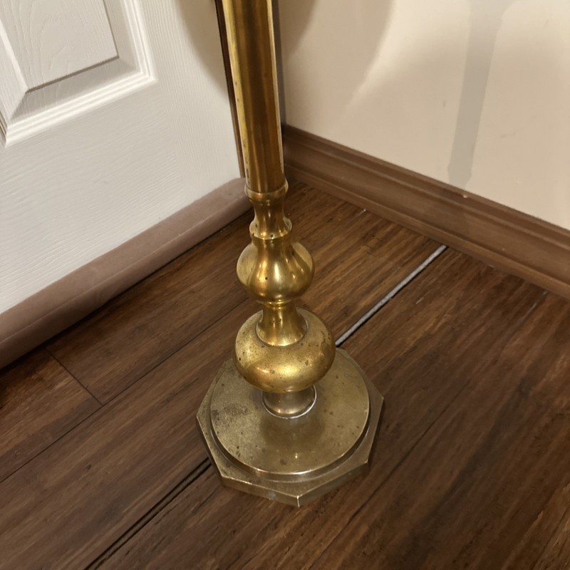 Vintage Brass Plant Planter Stand Pedestal Table 25” Tall gallery