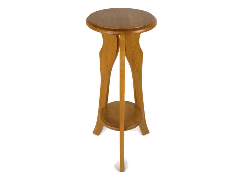Vintage wood Pedestal Display Table Plant Stand Two Tier Bonsai stand Japandi S