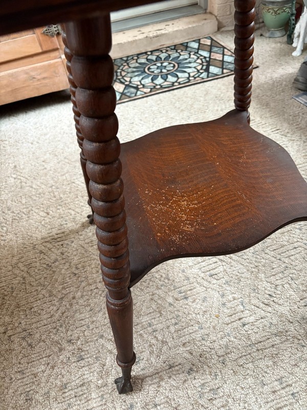 VINTAGE TABLE WITH CLAW FEET ORIGINAL FINISH 1800'S gallery