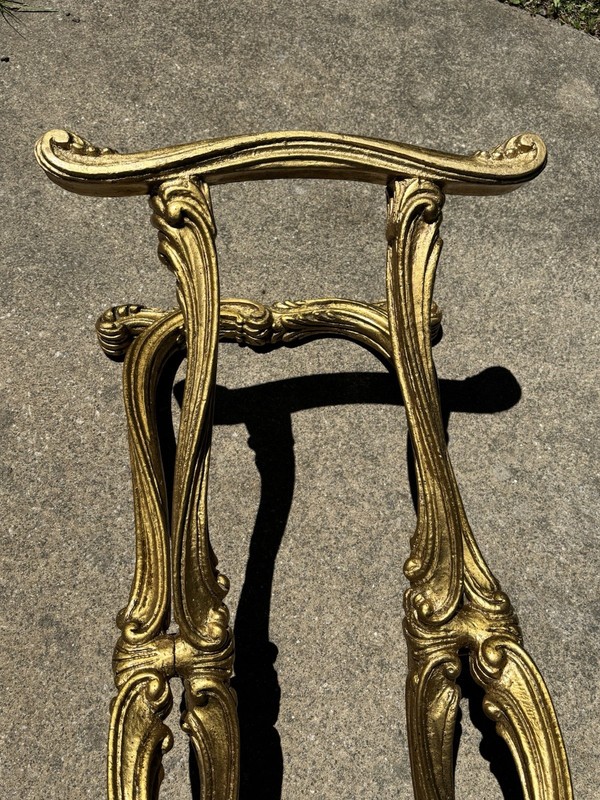 Vintage Francisco Hurtado Spanish Regency Giltwood Coffee Table X Base Stand gallery