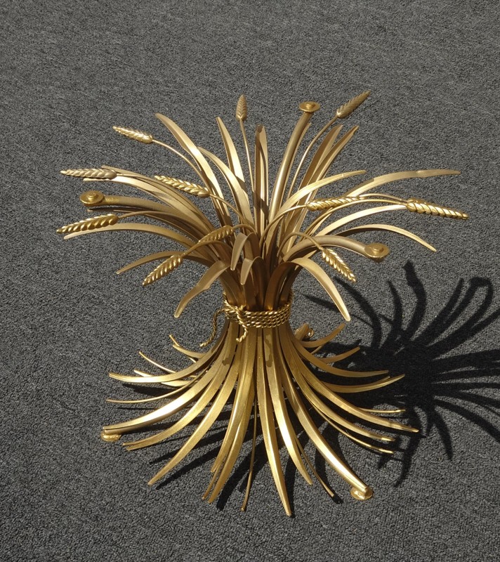 Vintage Italian Gold Wheat Sheaf Side Table gallery