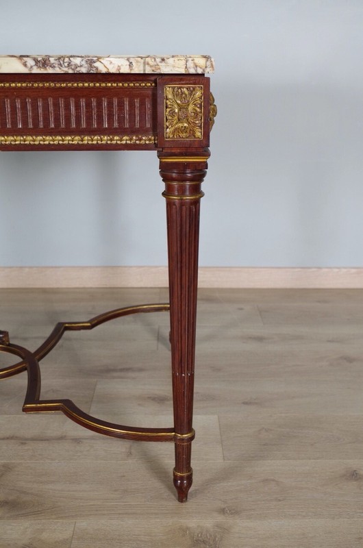 Louis XVI Mahogany Middle Table, Signed L. Rosnay, circa 1880 gallery