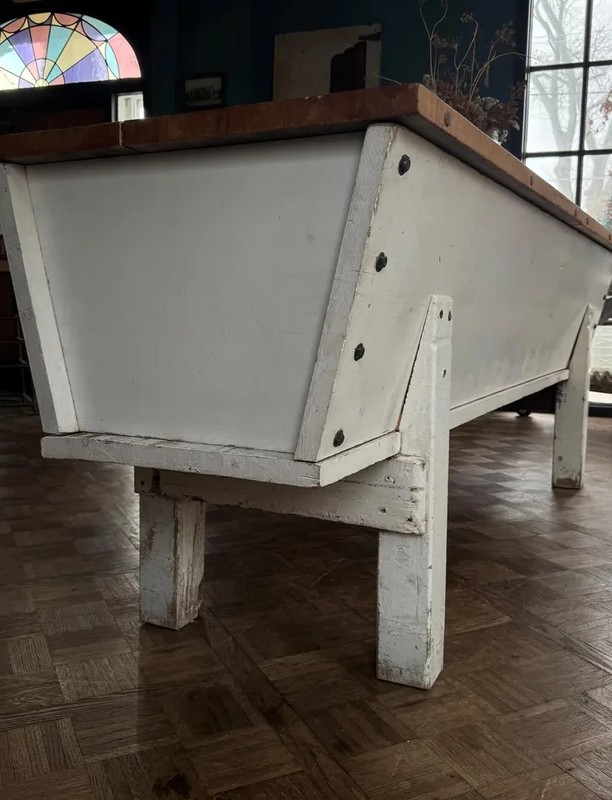Large Antique Butcher Block Bakers Table gallery