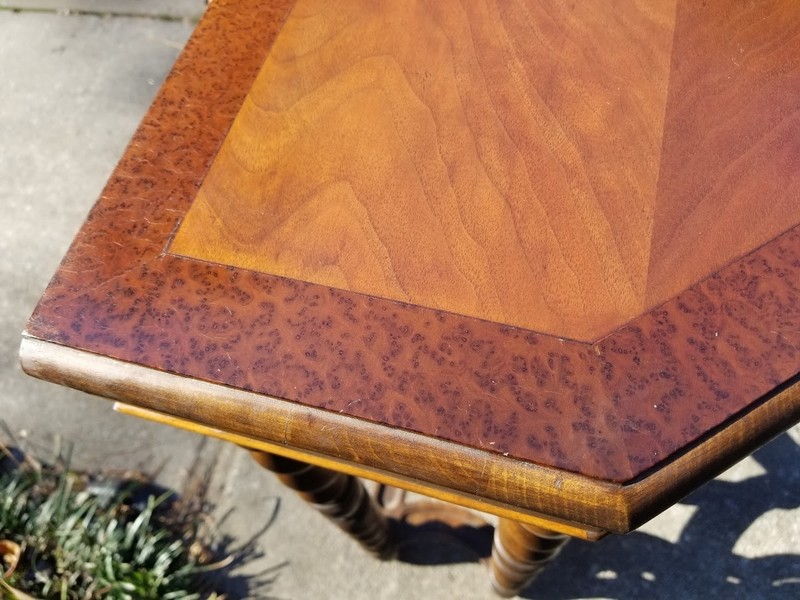 Antique Mahogany & Burl English Barley Twist Parlor Table Exceptional FREE SHIP gallery