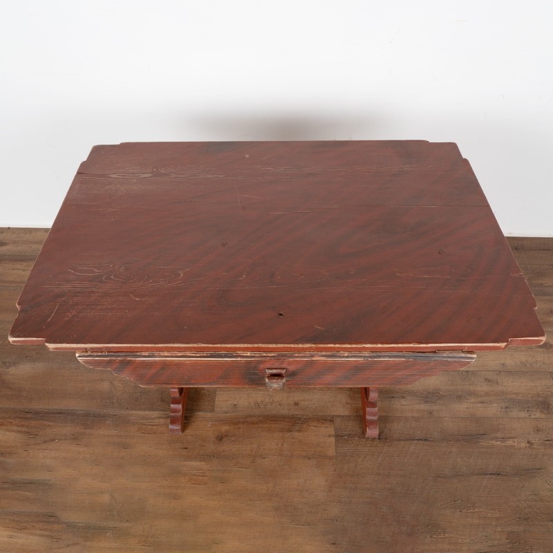 Original Red Painted Farm Table With Drawer, Sweden circa 1820-40 gallery