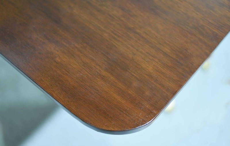 Mid Century Regency Style Mahogany Drop-Leaf Dining Table with Brass Capped Feet gallery