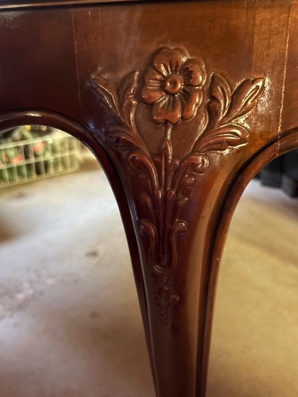 Baker Furniture French Provincial Louis XV Cherry Wood Table