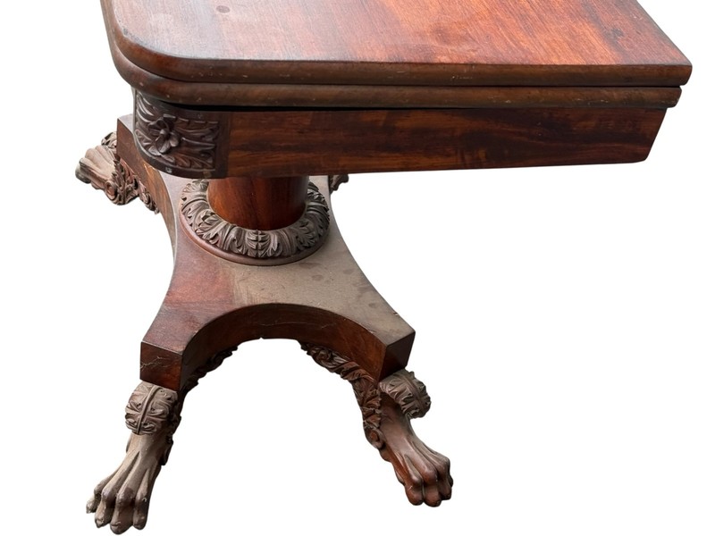 Antique empire paw foot Console table foyer hall game card claw foot gallery