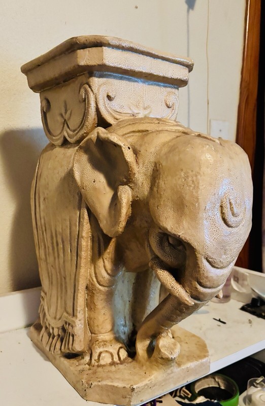Very Rare 1950’s Hollywood Regency Elephant side table/plant Stand Etc