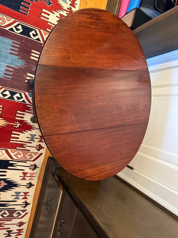 Antique Solid Mahogany Drop-Leaf Gateleg Table With Drawer – C. 1920s gallery