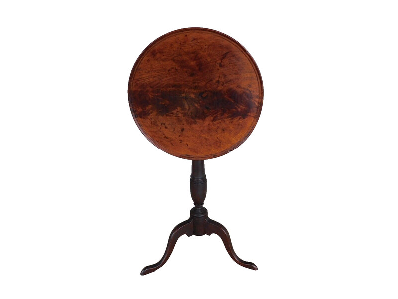 Antique Primitive Candle Stand Tilt Top Table