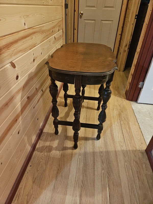 Antique Multi Legged Entryway Table Solid Wood Hallway Table Brown 32" X 20" gallery