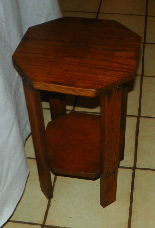 Solid Oak Plant Stand / Side Table with Secondary Shelf (PS76) gallery