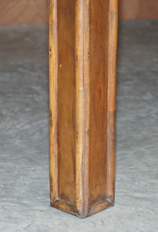VINTAGE CHINESE CHIPPENDALE REFECTORY DINING TABLE WITH SMOKED GLASS TABLE TOP gallery
