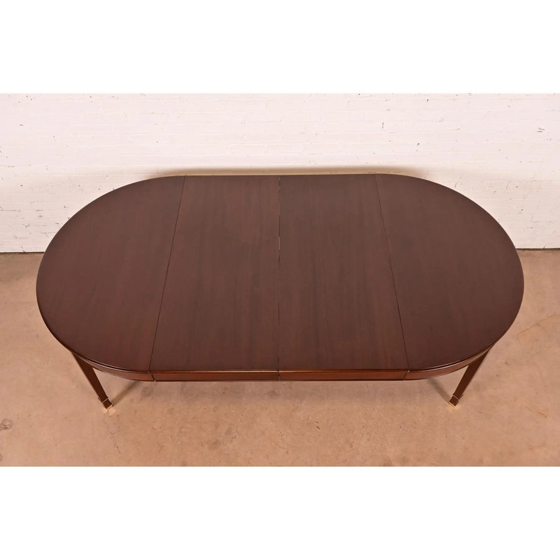 Baker Furniture Style Antique French Regency Louis XVI Mahogany Dining Table gallery