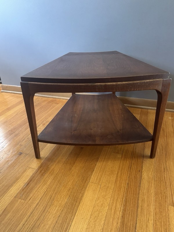 Vintage Lane Walnut Wedge End Table Style 997-21 Mid Century Modern MCM 1968 gallery