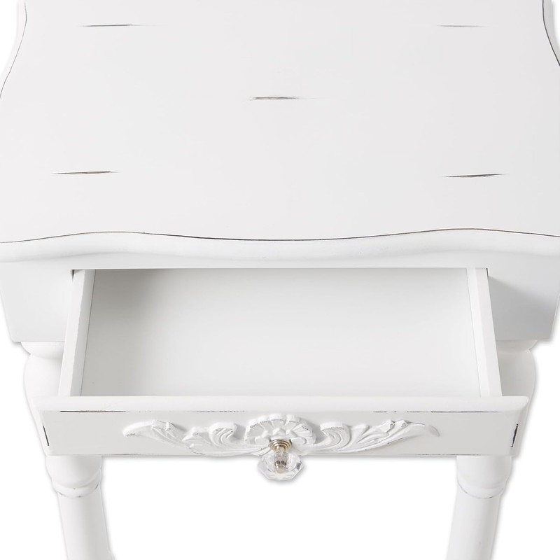 Elegant Carved White Side Table - Perfect for Any Room Decor gallery