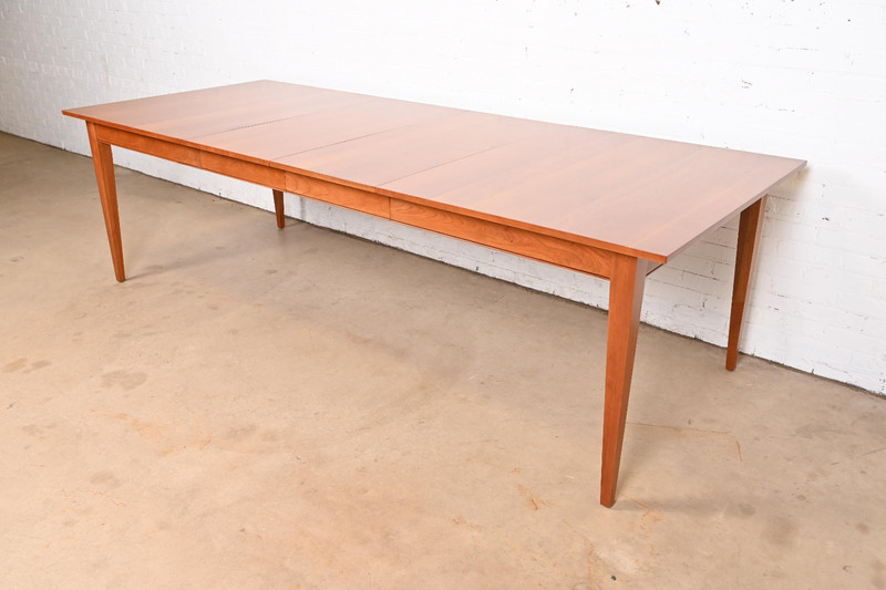 Ethan Allen Arts and Crafts Shaker Cherry Wood Extension Harvest Dining Table