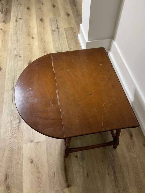 Vintage Cherry Finish Drop-Leaf Gateleg Table – Space Saving Accent/Dining Table gallery