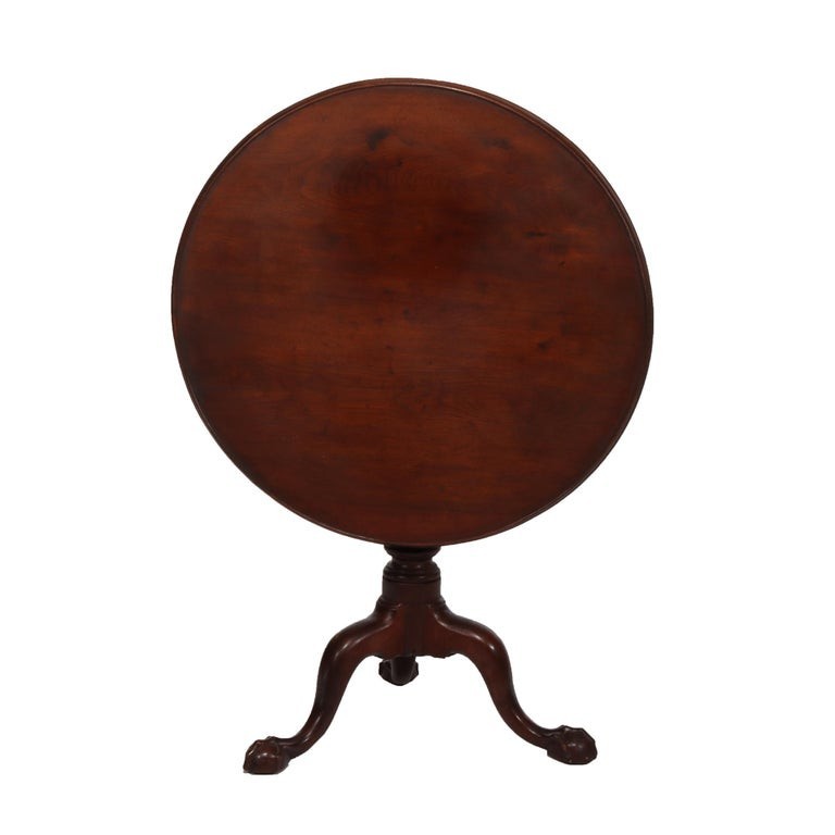 Antique Chippendale Carved Mahogany Tilt Top Table 19thC gallery
