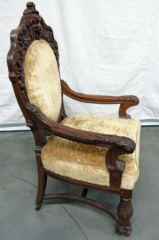 Renaissance Style Oak Throne Chair Attributed to Horner gallery