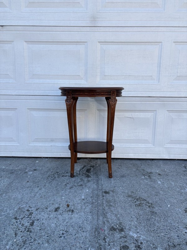Vintage Italian Inlaid Oval Side Table Florentine Marquetry Accent End Table gallery