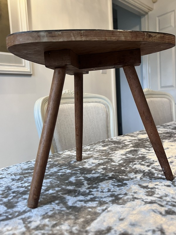 Vintage Mid Century Side Table/ Plant Table with faux tile laminate top gallery