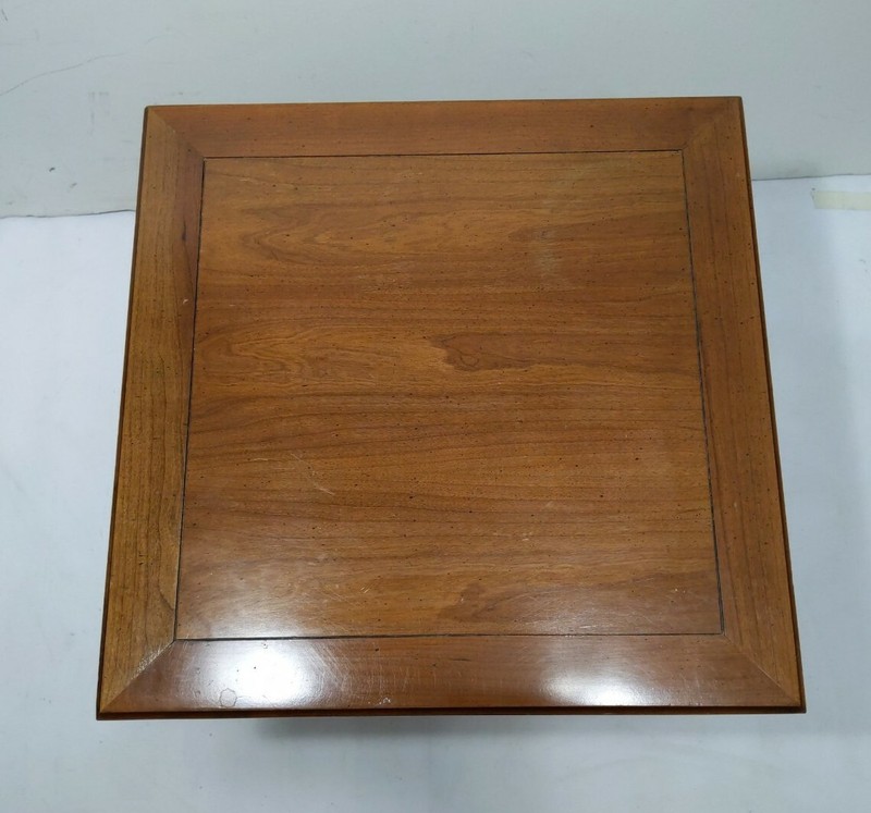 Vintage Square Cocktail Pedestal Wood Table Plant Stand Regency Neoclassical gallery
