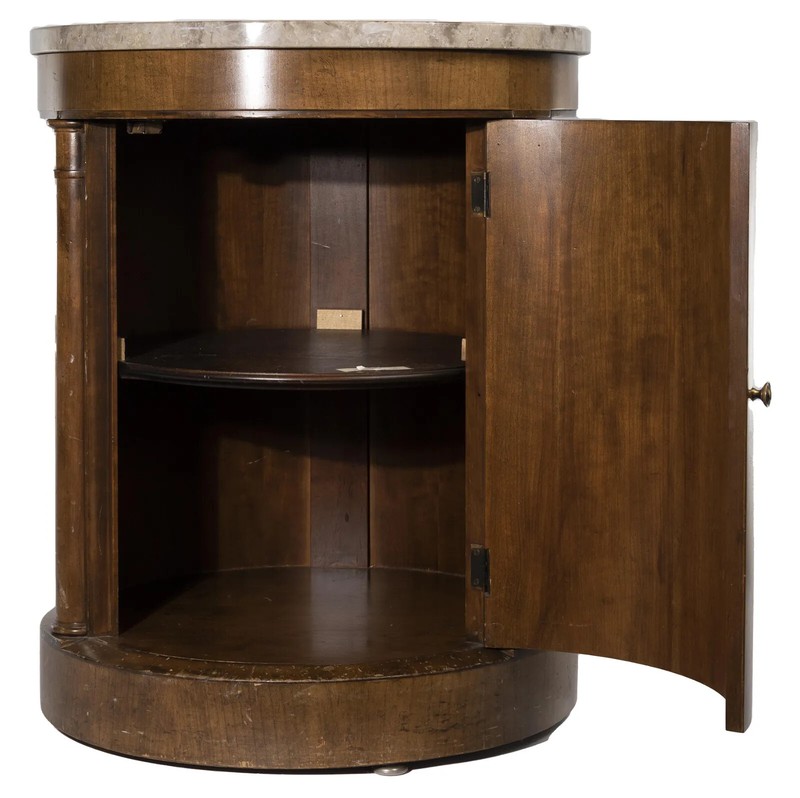 Baker Mahogany Barrell Marble Top Table Baker Furniture gallery