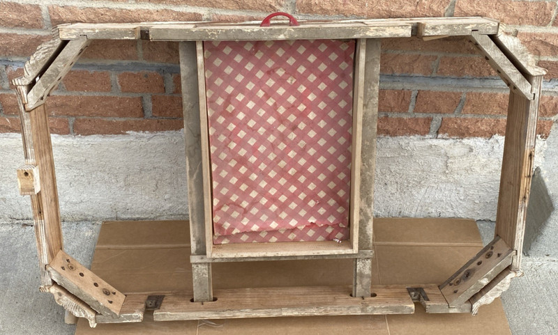 Wooden Frame/Support Structure and Drawer For Antique Porcelain over Steel Table