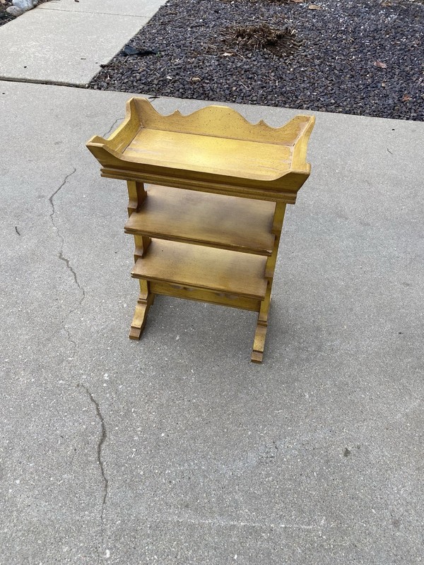 Tell City Chair Company Solid Hard Rock Maple Antique Yellow 3 Tier Side Table gallery