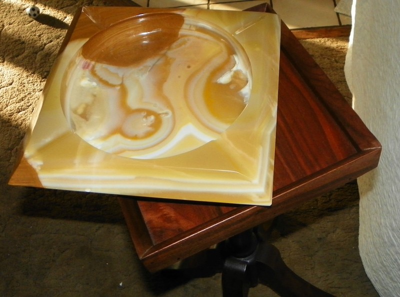Solid Walnut Marble Top Plant Stand (PS81) gallery