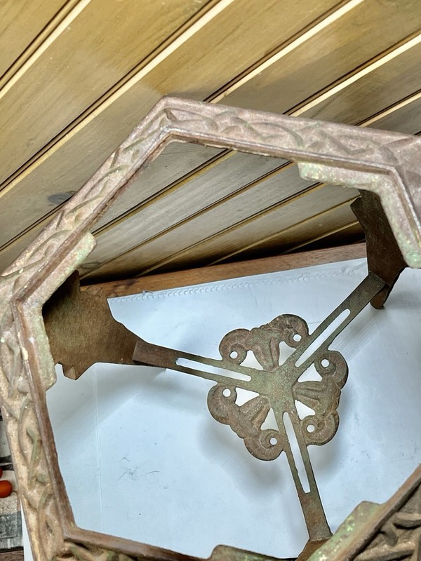 Antique Cast Iron Side Table Cocktail Art Deco Giraffe 3 Legs 18” X 11” READ gallery