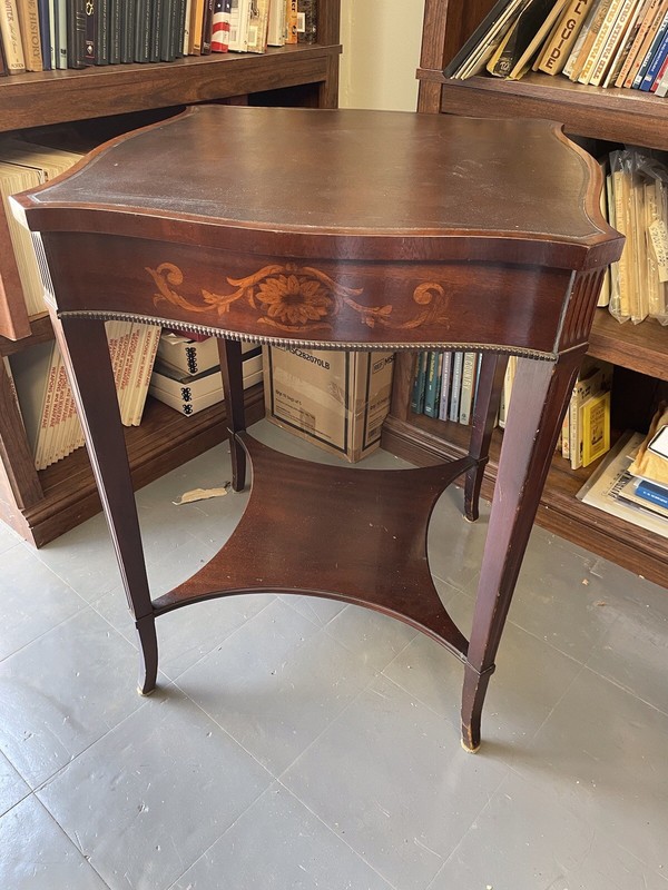 Vintage Side Table With Inlay