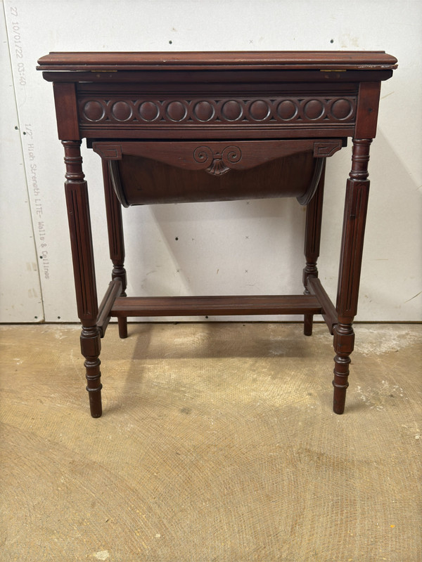 antique mahogany aesthetic period victorian eastlake sewing stand table project gallery