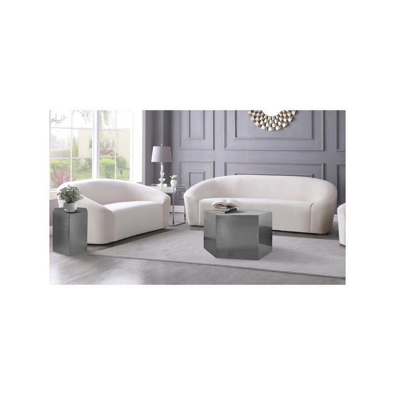 Hexagon Brushed Chrome Coffee Table gallery