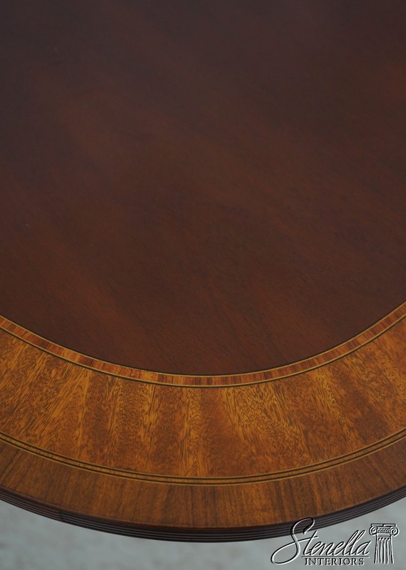L69926: COUNCILL CRAFTSMEN Mahogany Inlaid Double Pedestal Dining Table gallery