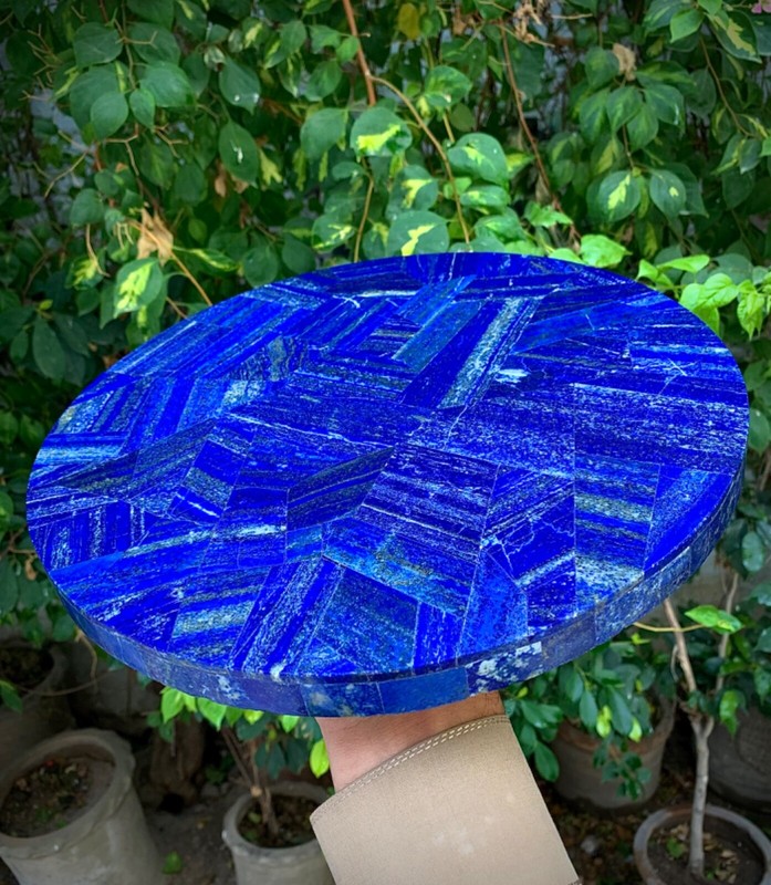 Natural Handmade Lapis Lazuli Table Top Stone Unique Design Coffee -Decoration gallery