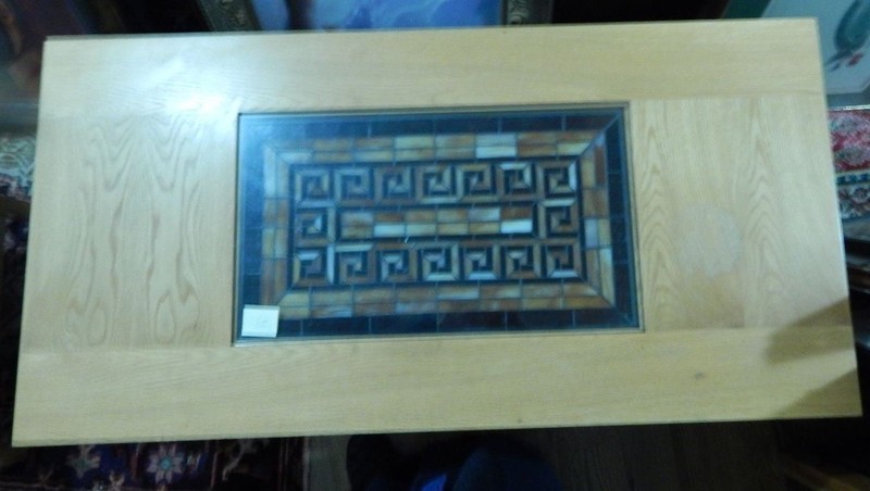 Quoizel Mission Style Oak Table Without Shelf 24" W x 18 1/2 " H x 48"Long gallery