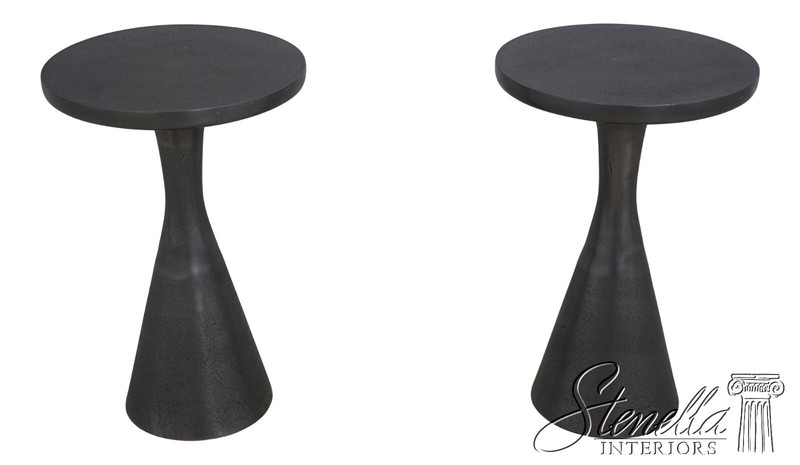63668EC: Pair Modern Design Distressed Aluminum End Tables