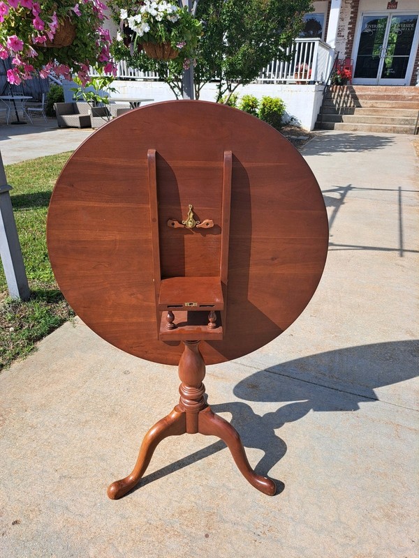 Cherry Birdcage Tilt Top Tea Table By Suters Of Virginia 20thc gallery