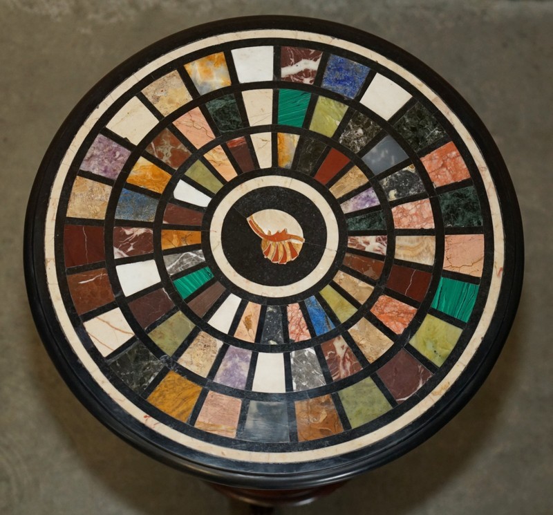 A PAIR OF REGENCY 1810 SPECIMEN MARBLE PIETRA DURA & ROSEWOOD OCCASIONAL TABLES gallery