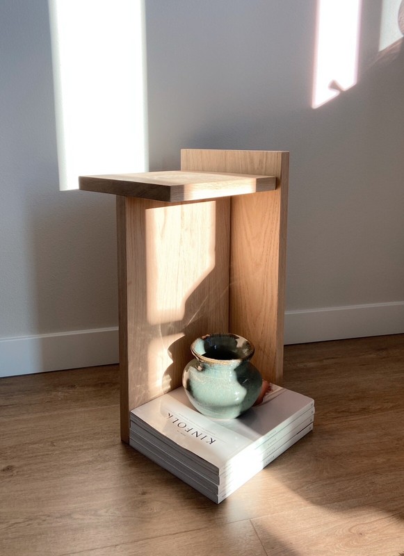 Handcrafted Natural White Oak Side Table