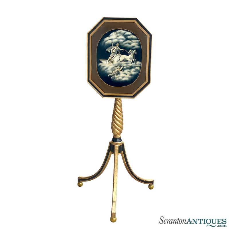Vintage NeoClassical Rococo Gold Gilded Tilt-Top Firescreen Cocktail Table