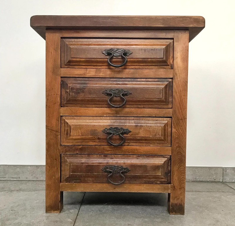 French side table with 4 shelves (1800s) found in Paris, hardwood with details,