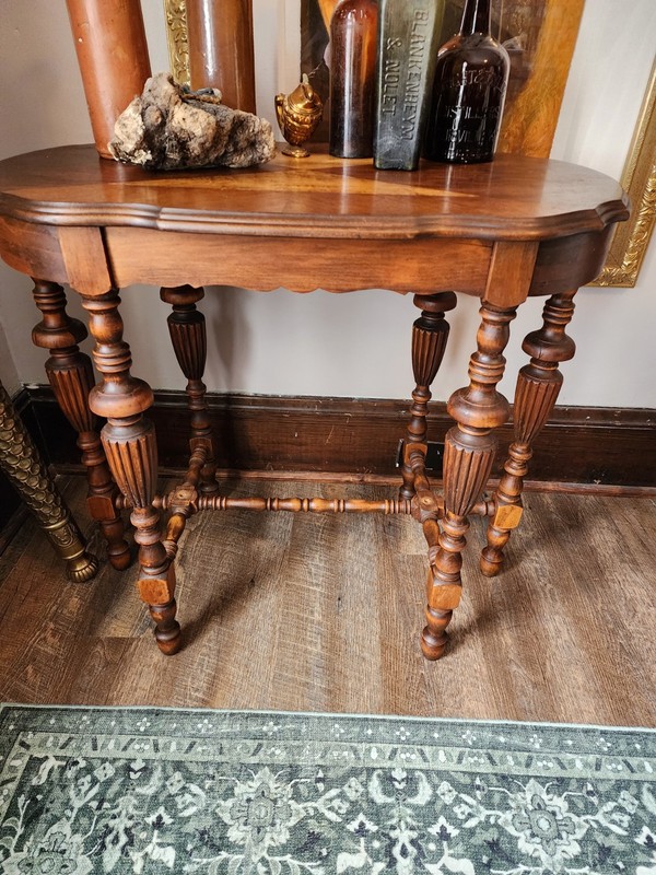 Antique Six Legged Parlor Table Italian Made Early 1900s