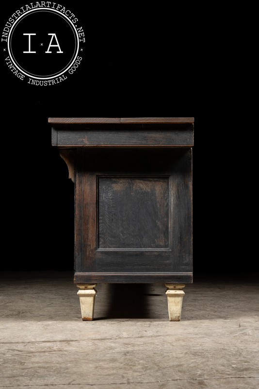 Early 20th Century Butcher's Counter With Milk Glass Panels gallery