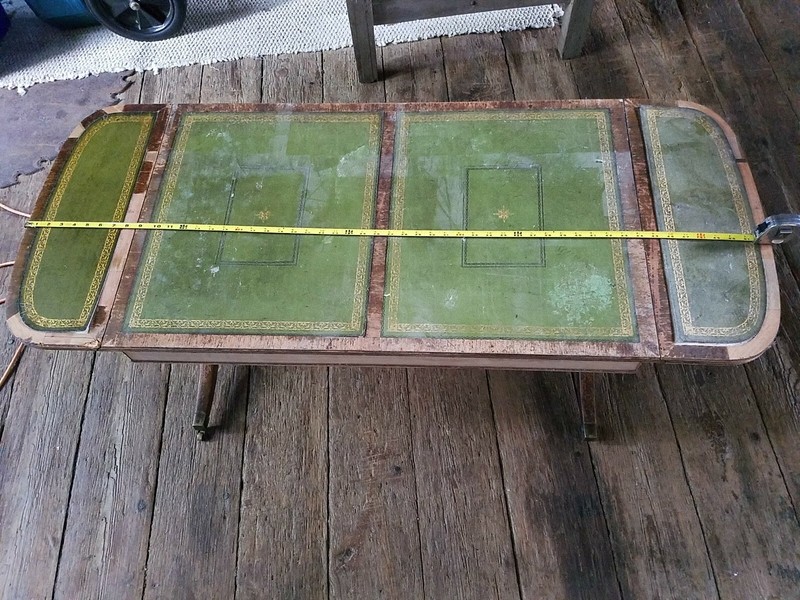 Antique English Coffee Or Side Table with drop leaf